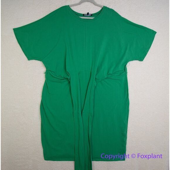 New! Eloquii Women's Plus Size Cross Front Flutter Sleeve Dress in green, 20 - Picture 4 of 16